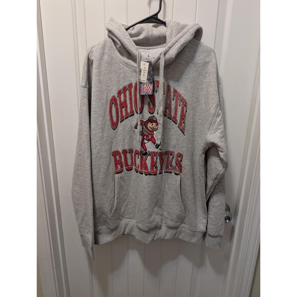 NCAA Ohio State Buckeyes Hoodie Goodie Two Sleeves Gray Red Size L NWT! - Picture 1 of 6